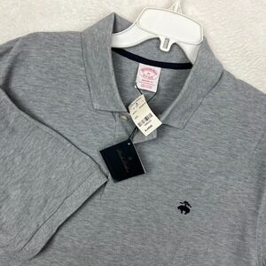 Brooks Brothers Polo Shirt Mens XL New Gray Blue Performance Original Cotton